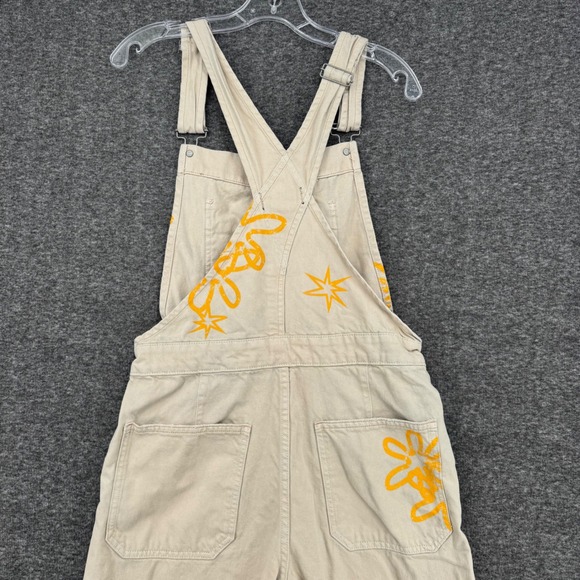 We The Free Free People Ziggy Sun Shell  Overalls Ecru Denim Straight Dungarees - Picture 9 of 14